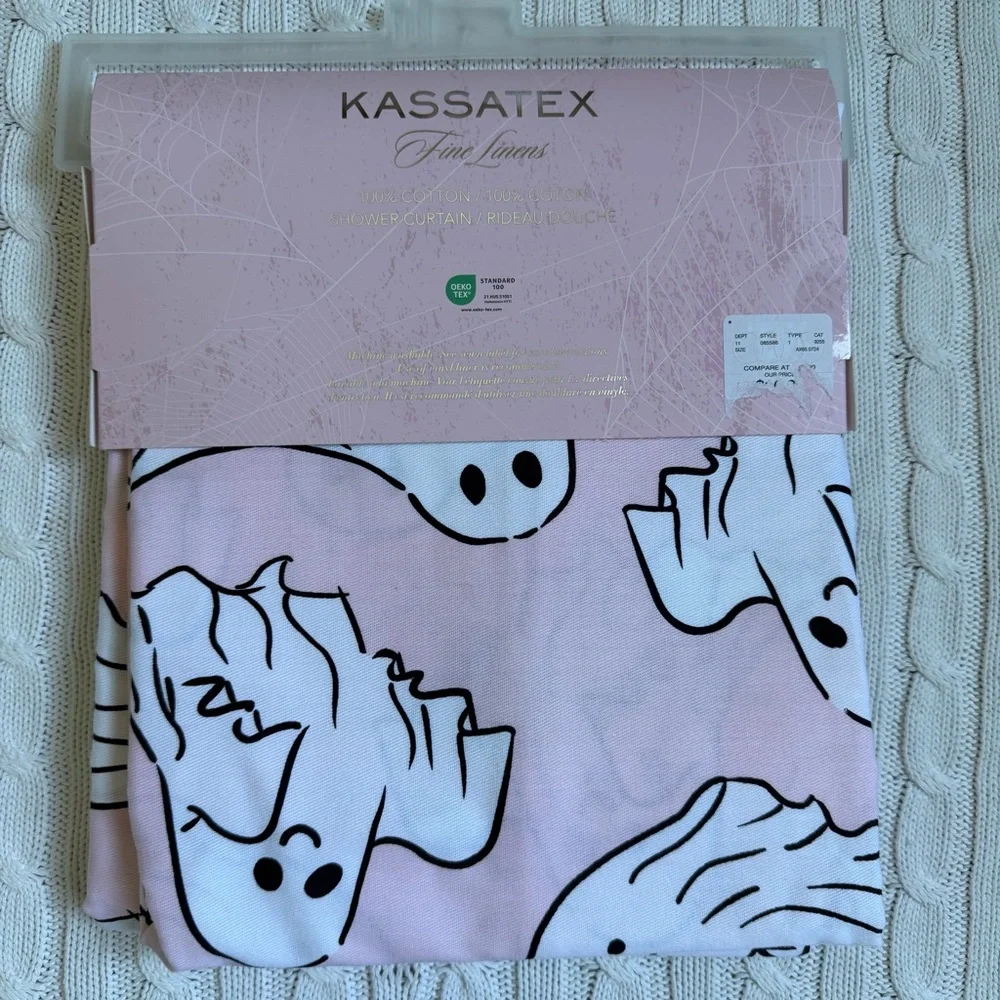 Kassatex Halloween Ghost Shower Curtain NEW Spooky Haunted Ghosties Bath Decor